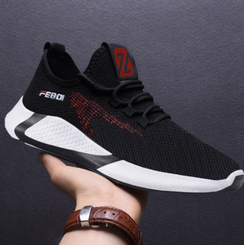 New Sports Shoes Men’s Breathable Casual Mesh Shoes Comfort Increase Lace-up Non-slip Low-top Running Shoes