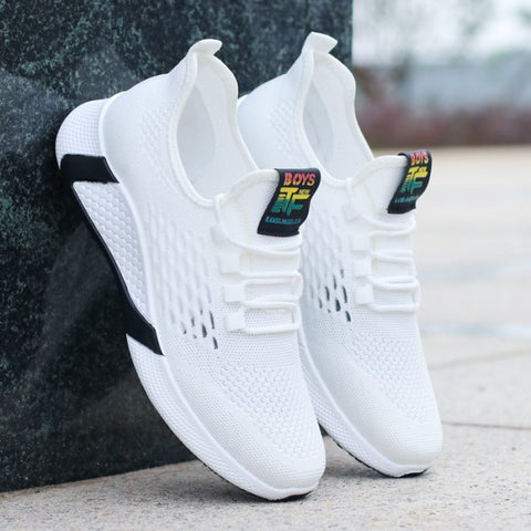 New Sports Shoes Men’s Breathable Casual Mesh Shoes Comfort Increase Lace-up Non-slip Low-top Running Shoes