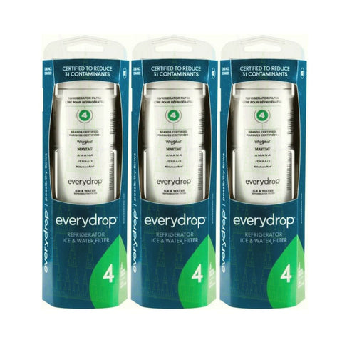 3 Packs Everydrop by Whirlpool Ice and Water Refrigerator Filter 4