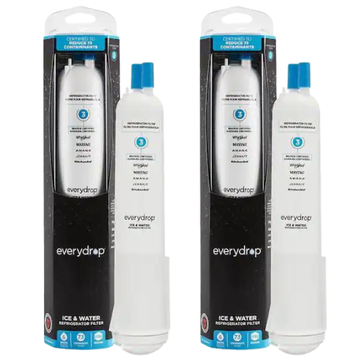 2 Pack  Everydrop by Whirlpool Ice and Water Refrigerator Filter 3